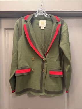 Emily McCarthy Sloane Sweater Blazer in the color Olive Night